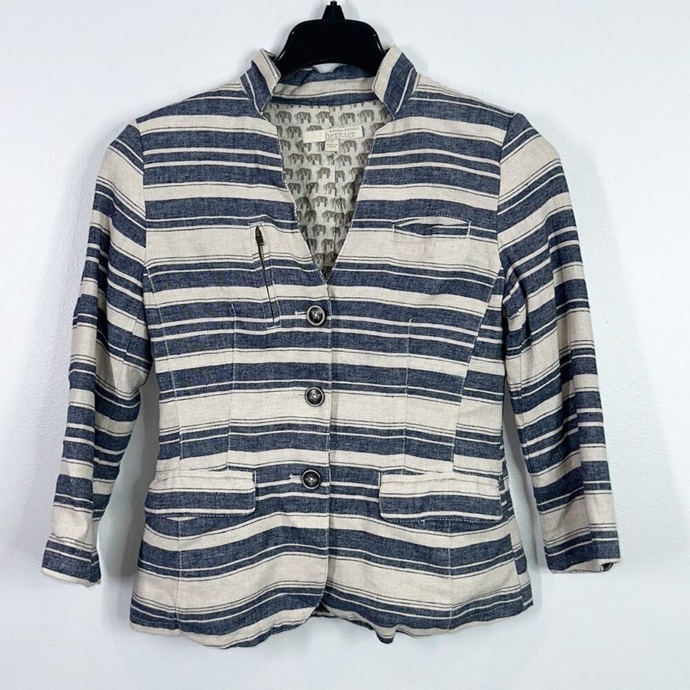 Banana Republic heritage linen blend lined blazer jacket size 0
